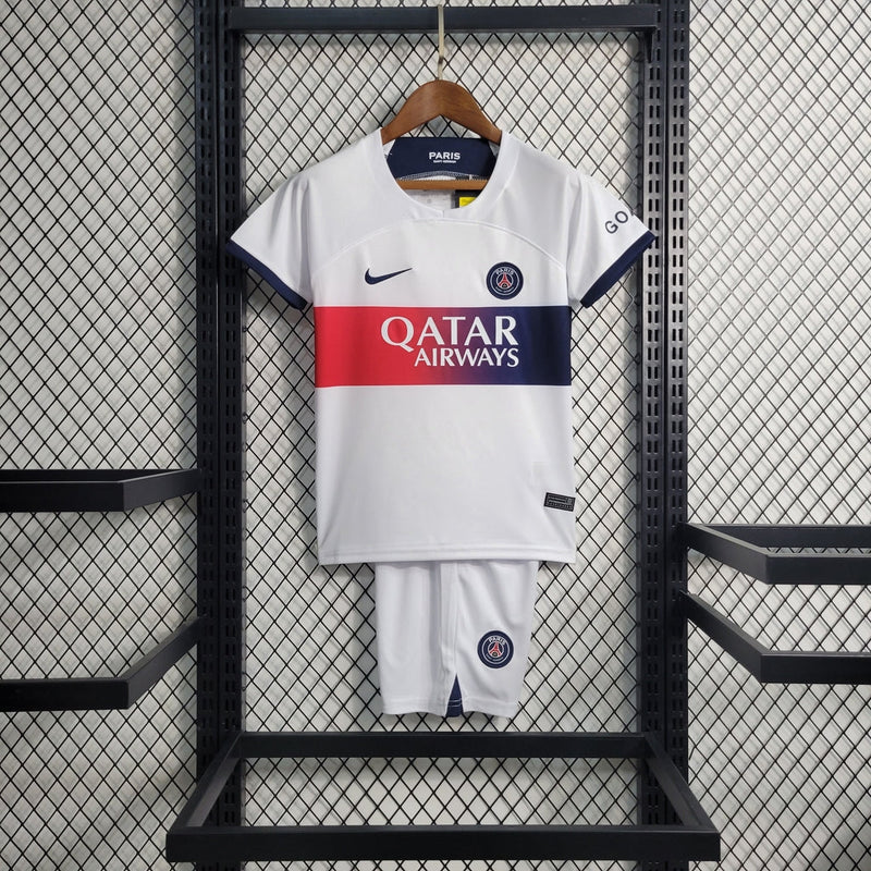 Camiseta y pantalón corto PSG II 23/24 para niños - Blanco