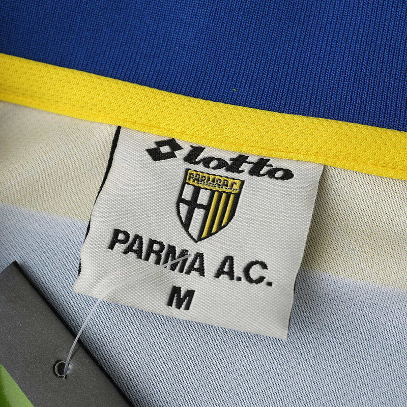 Camiseta retro de local del Parma 98/99 para hombre, color azul y amarillo