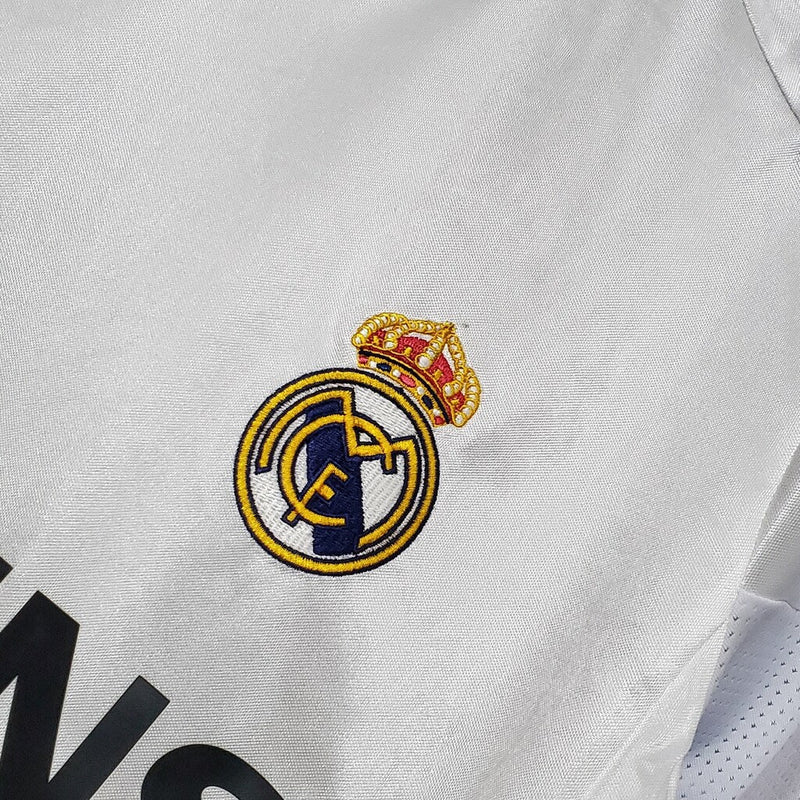 Camiseta retro de manga larga para aficionado del Real Madrid 04/05 (local) - Blanco