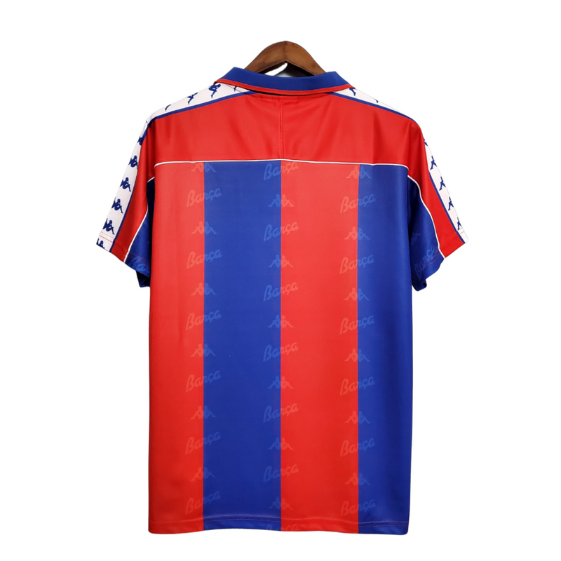 Camiseta retro de aficionado del Barcelona 92/94 para hombre de Kappa - Roja