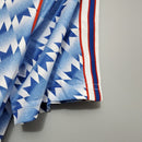 Camiseta retro de visitante del Manchester United 91/93 Adidas para hombre - Azul y blanco