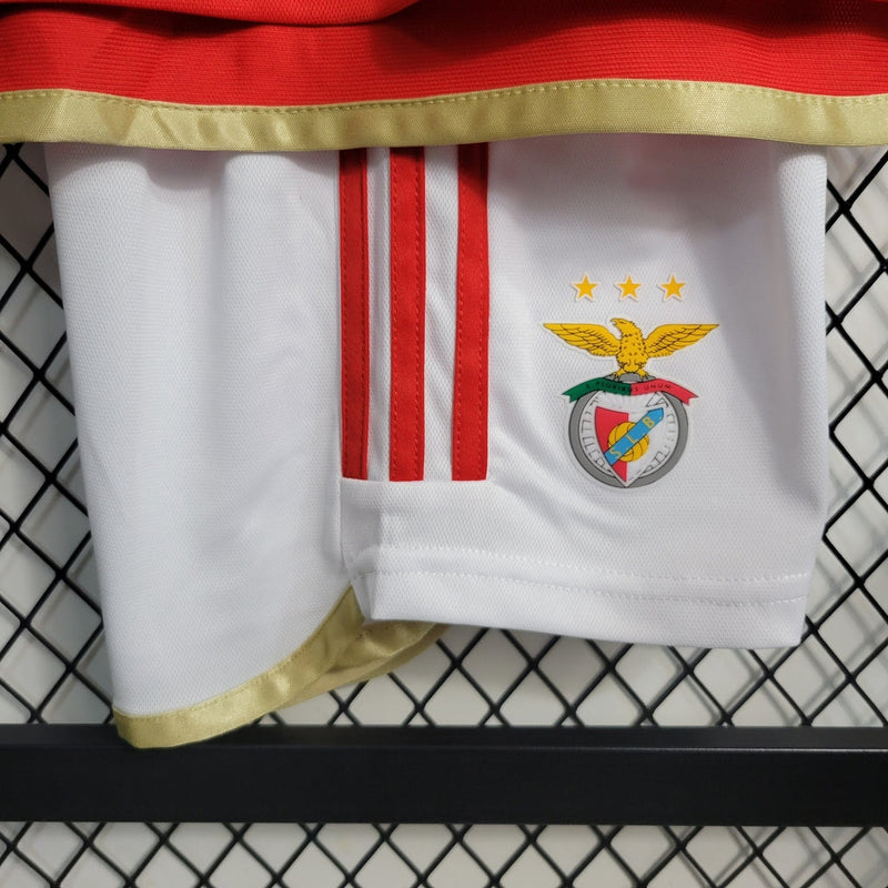 Camiseta y pantalón corto local del Benfica para niños 23/24 - Rojo