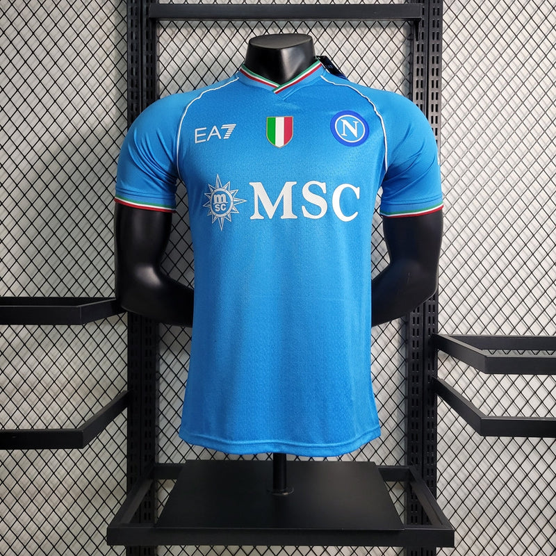 Camiseta local del Napolo I - 23/24 Adidas Player para hombre - Azul