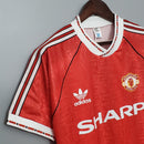 Camiseta retro de local Adidas del Manchester United 90/92 para hombre - Roja