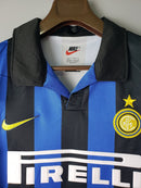 Camiseta retro de local del Inter de Milán 1998 para hombre - Negra y azul