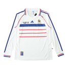 Camiseta retro de manga larga para hombre de la selección francesa visitante II - Blanca