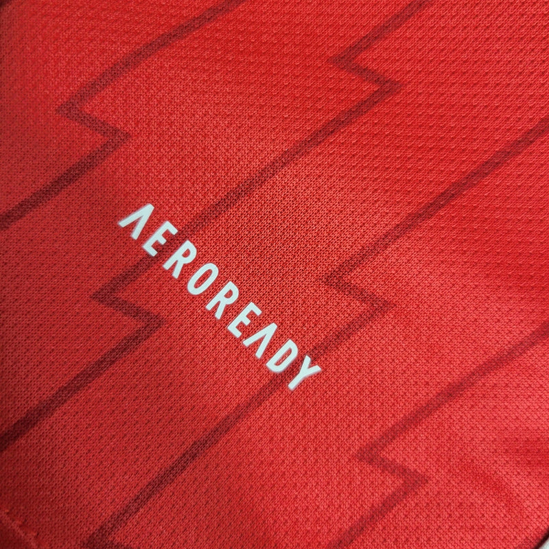 Camiseta de aficionado Adidas para hombre del Arsenal I 23/24: roja y dorada.