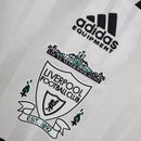 Camiseta retro de visitante del Liverpool 93/95 de Adidas para hombre (blanco, verde y negro)