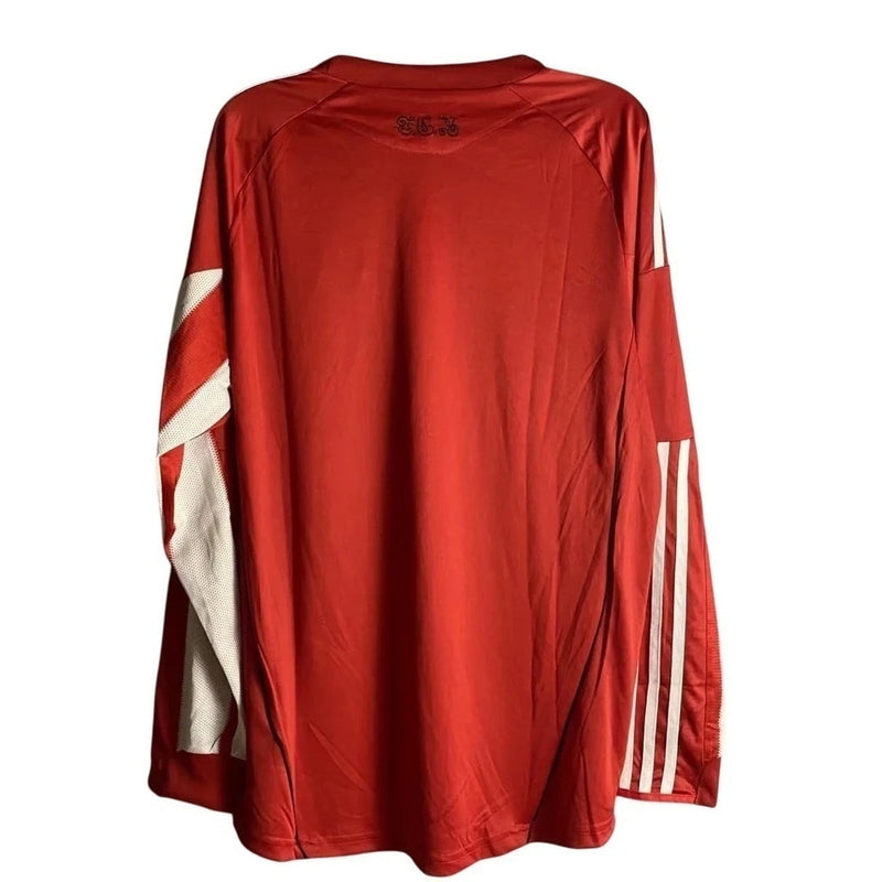 Camiseta retro de manga larga para aficionado del Bayern Múnich 10/11 para hombre - Roja y blanca