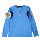 Camiseta retro de manga larga para aficionados de Italia Local 1 2006 - Azul