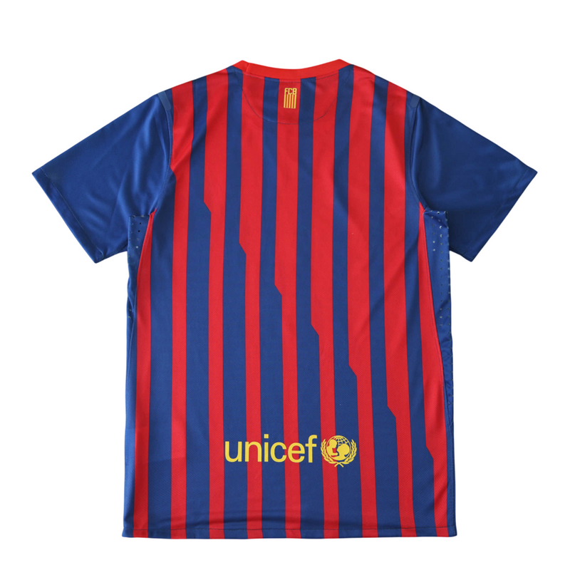 Camiseta retro de local del Barcelona 11/12 para hombre - Azul rey y rojo