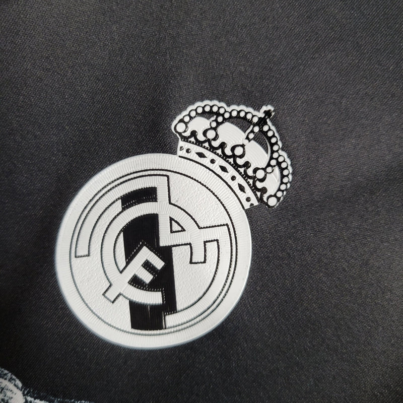 Camiseta retro de manga larga para aficionado Adidas del Real Madrid I 14/15 para hombre - Negra
