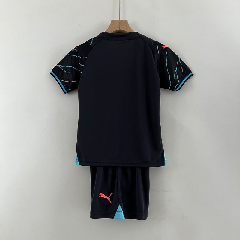 Camiseta y pantalón corto Manchester City 23/24 para niños - Azul