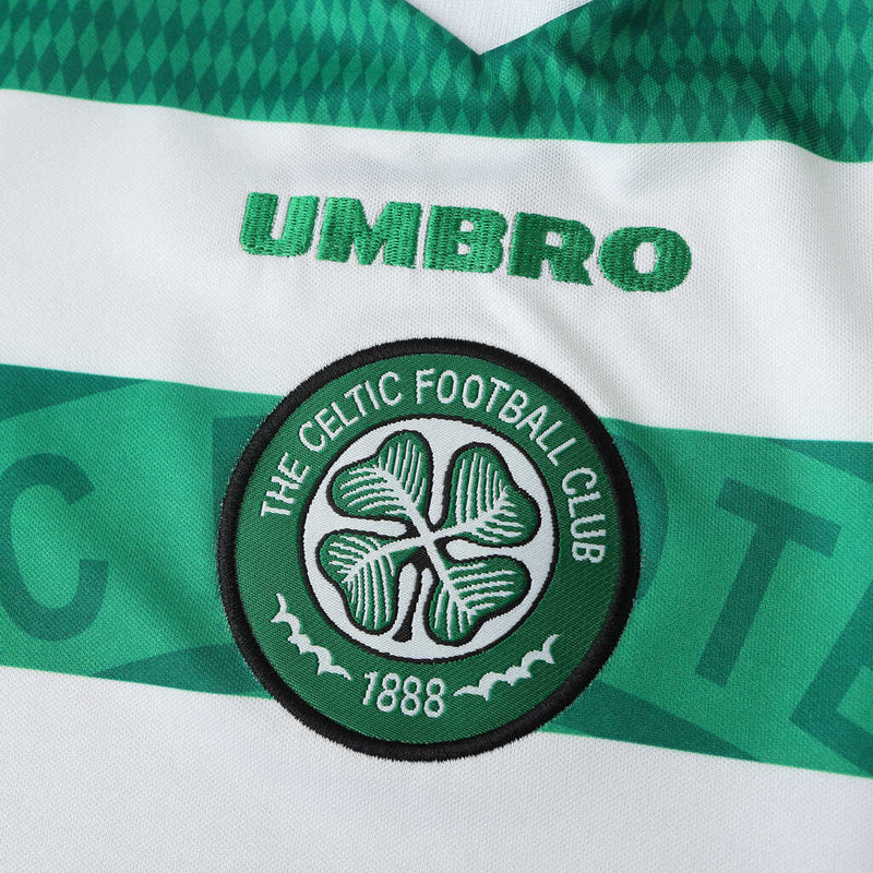 Camiseta retro local del Celtic 97/99 para hombre - Verde y blanco