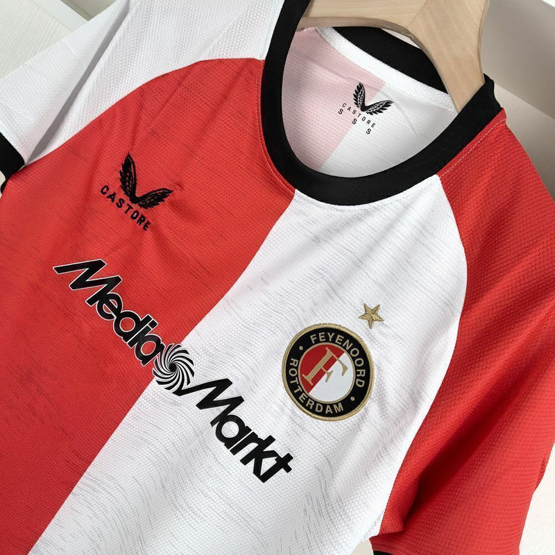 Camiseta de local del Feyenoord 24/25 para hombre - Roja y blanca