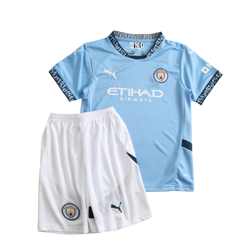 Conjunto local + pantalón corto del Manchester City 24/25 - Azul