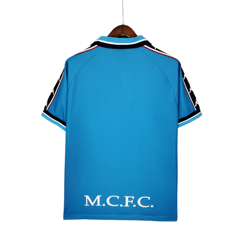 Camiseta retro de aficionado del Manchester City (local, temporada 97/99) para hombre, azul