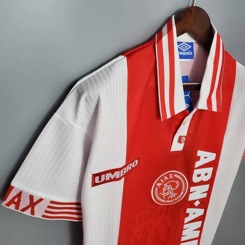 Camiseta retro de aficionado del Ajax 97/98 para hombre - Blanca y roja