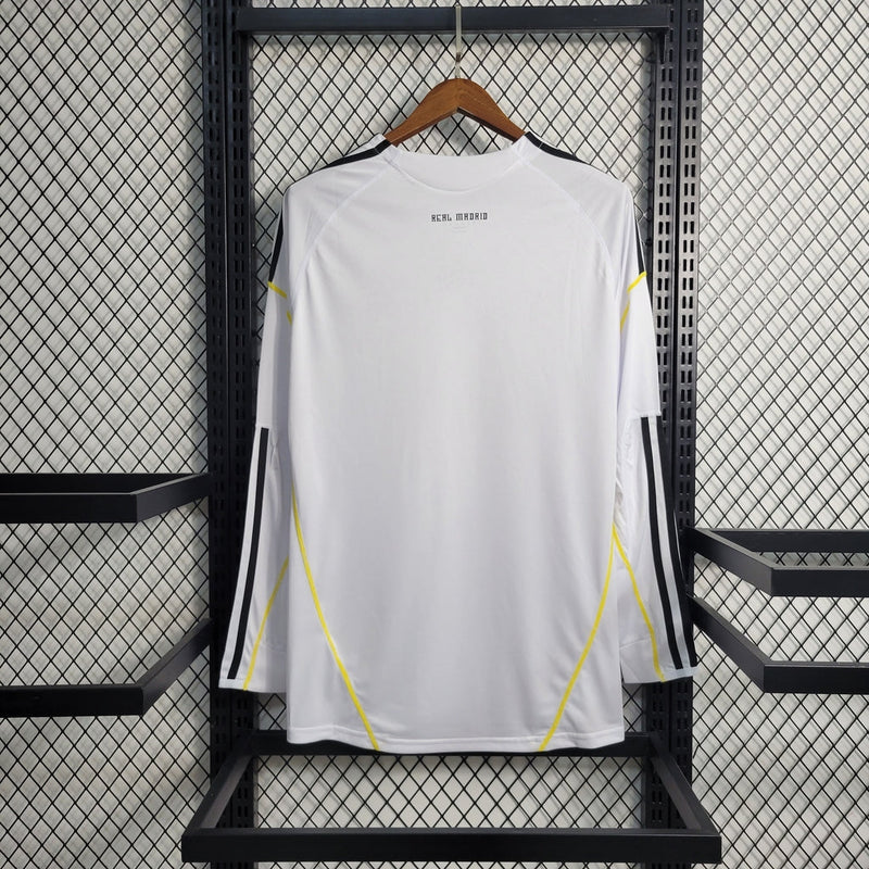 Camiseta retro de manga larga para aficionado Adidas del Real Madrid I 09/10 para hombre - Blanca