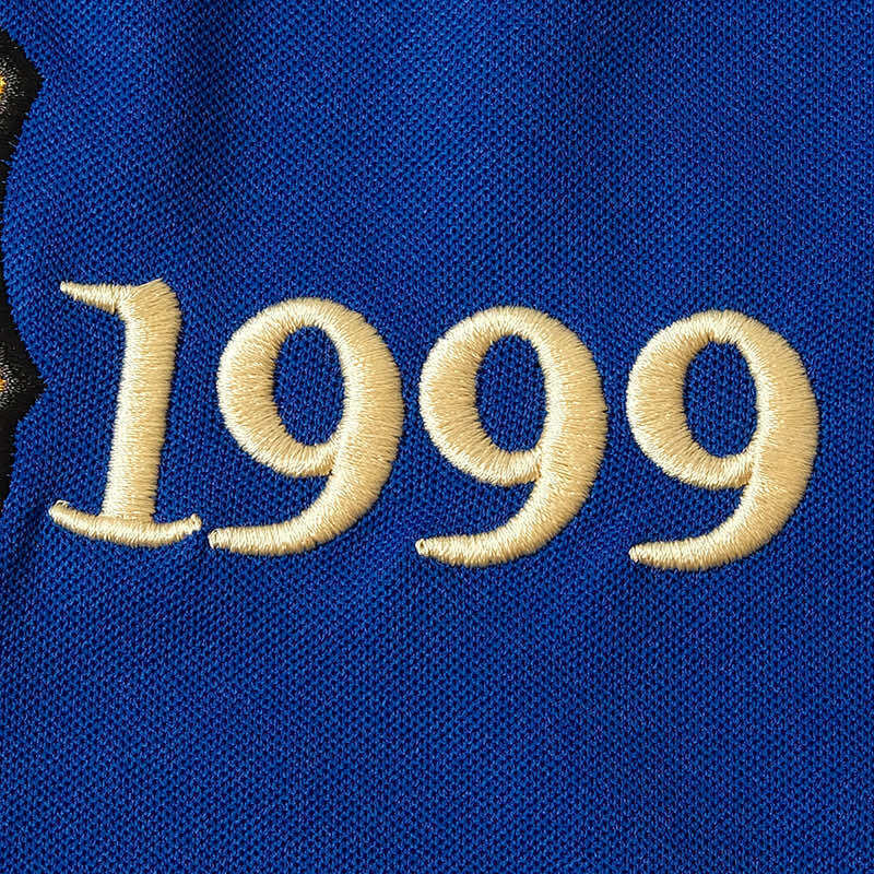 Camiseta retro de manga larga para aficionado del Barcelona Home 1999 para hombre - Azul y granate