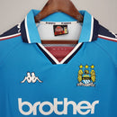 Camiseta retro de aficionado del Manchester City (local, temporada 97/99) para hombre, azul