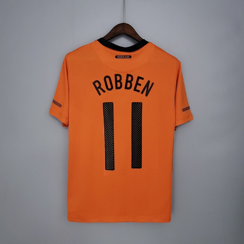 Camiseta retro de local de la selección nacional de Países Bajos 2010 para hombre - Naranja
