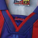 Camiseta retro de aficionado del Barcelona 96/97 de Kappa para hombre - Azul rey y rojo