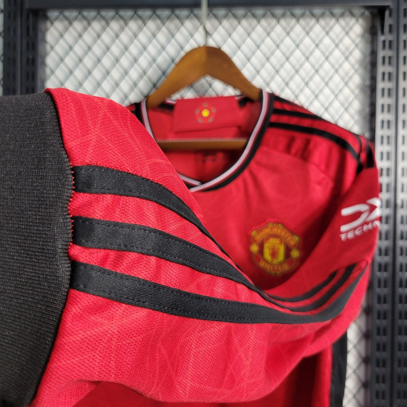 Camiseta Adidas Fan del Manchester United - Manga Larga I 23/24 para Hombre - Roja