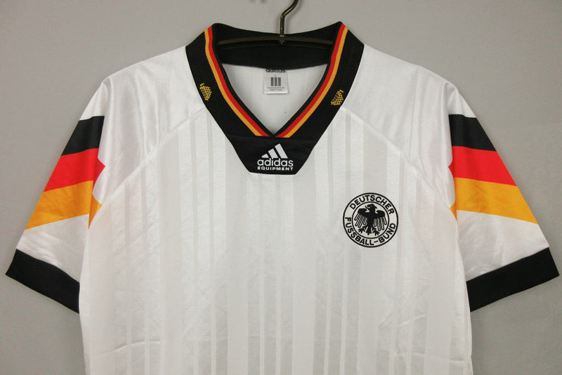 Camiseta retro de la selección alemana I Home 1992 Adidas para hombre - Blanca