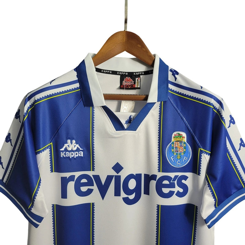 Camiseta retro de local del Porto Hone I 97/98 para hombre - Azul y blanco