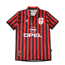 Camiseta retro de aficionado del Milan 99/00 Home I para hombre - Negro y rojo