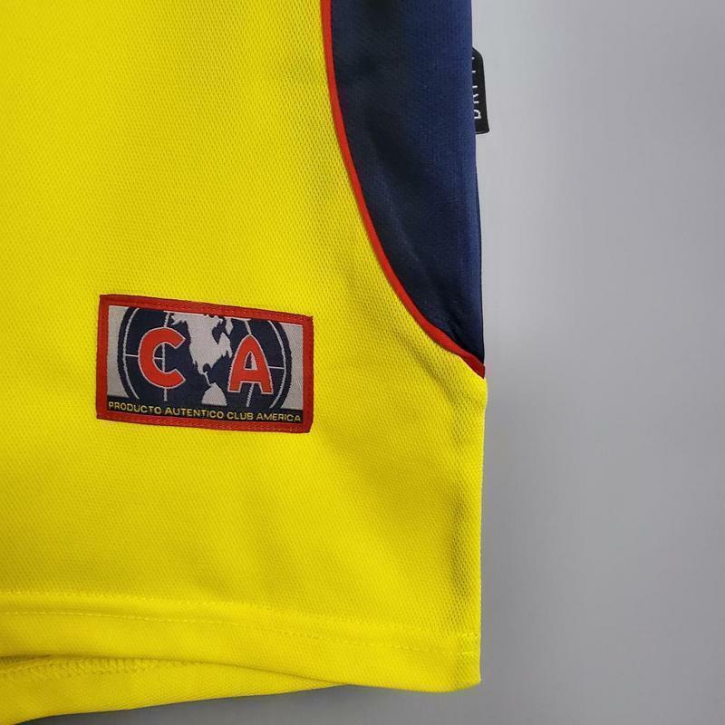 Camiseta retro de aficionado México América 01/02 para hombre - Amarilla