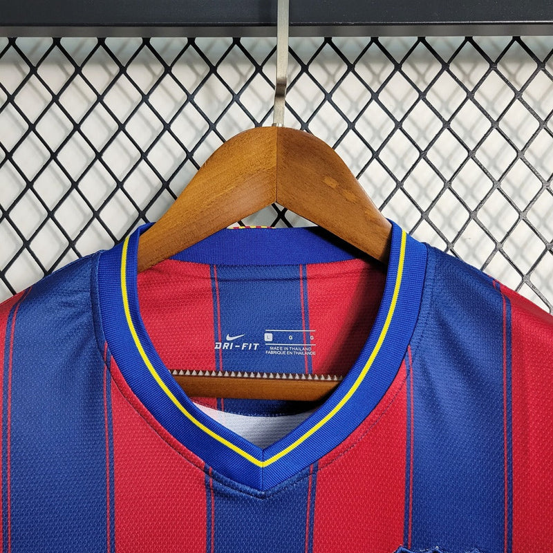 Camiseta retro del Barcelona I 09/10 Nike Fan para hombre - Azul rey y rojo