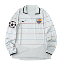 Camiseta retro de manga larga del Barcelona Away II 03/04 para hombre - Gris