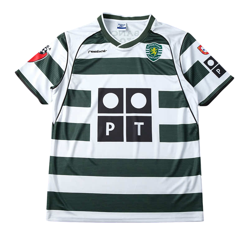 Camiseta retro de local del Sporting I 02/03 Fan Rebook para hombre - Verde y blanco