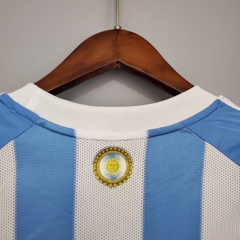 Camiseta retro de la selección argentina 2010 de Adidas para hombre - Azul y blanca