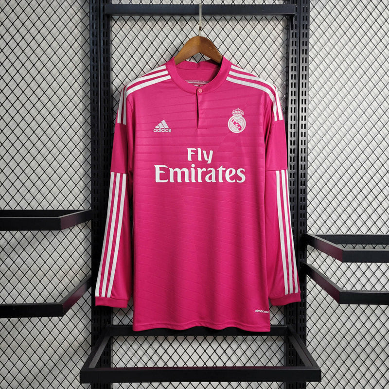Camiseta retro de manga larga para aficionado Adidas del Real Madrid III 14/15 para hombre - Rosa