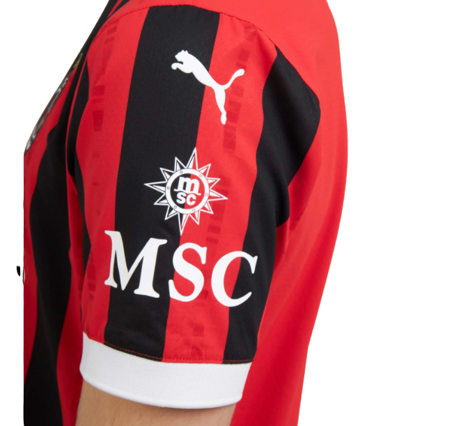 Camiseta de local del Milan 24/25 para hombre (rojo y negro)