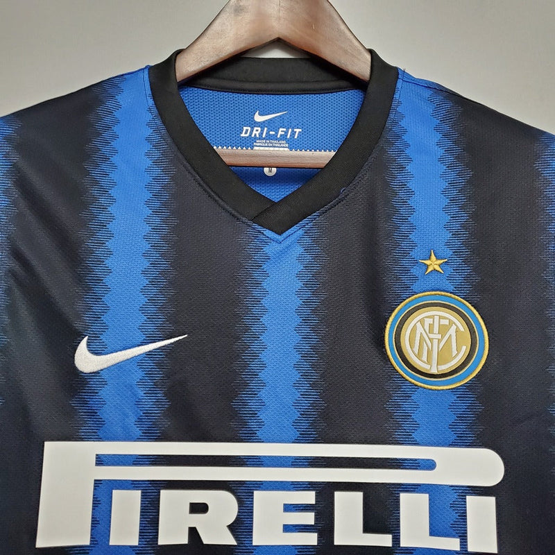 Camiseta retro de local del Inter de Milán 10/11 Nike para hombre - Azul y negro