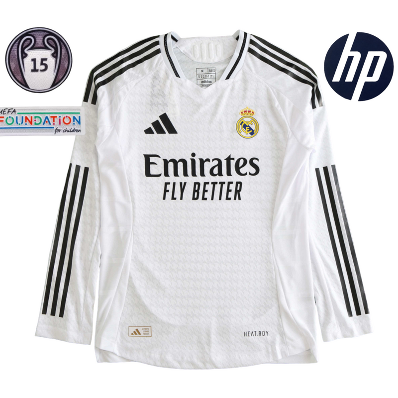Camiseta de manga larga de jugador del Real Madrid 24/25 para hombre - Blanca