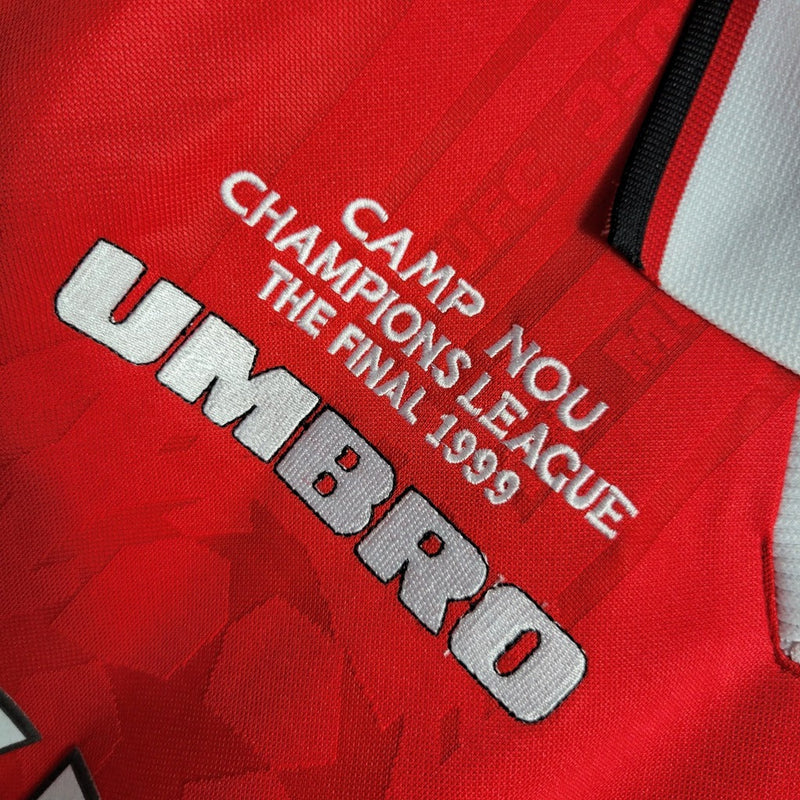 Camiseta retro de aficionado del Manchester United (99/00) para hombre - Roja