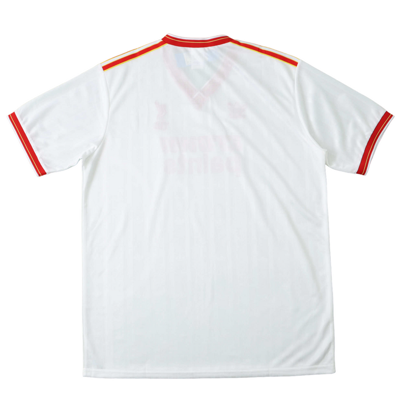 Camiseta retro de aficionado del Liverpool Away II 85/87 para hombre - Blanca