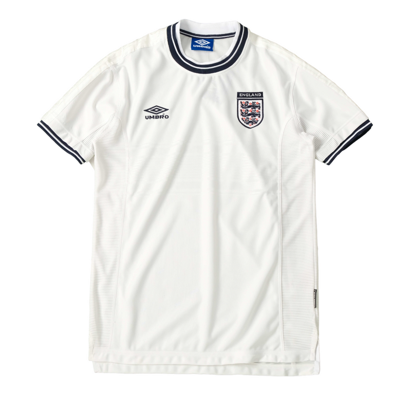 Camiseta retro de local de la selección nacional de Inglaterra 2000 para hombre - Blanca