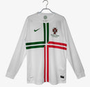 Camiseta retro de manga larga de Portugal Visitante II 2012 para hombre - Blanca