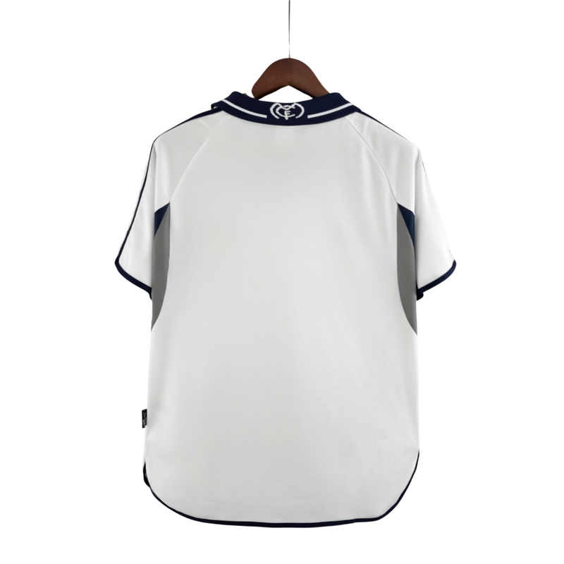Camiseta retro de aficionado del Real Madrid 00/01 para hombre - Blanca