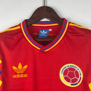 Camiseta retro de visitante de la selección nacional de Colombia II 1990 Adidas para hombre - Roja