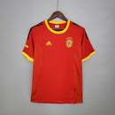 Camiseta retro de aficionado de la selección españa 2002 (hombre) - Roja