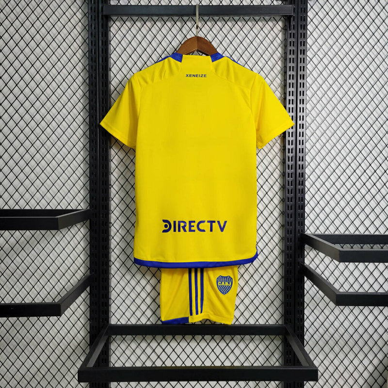 Camiseta y pantalón corto Boca Junior Visitante II 23/24 para niños - Amarillo