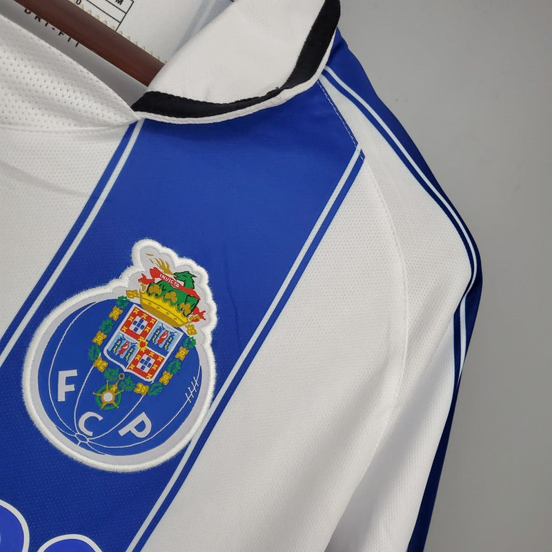 Camiseta retro de aficionado del Porto 03/04 para hombre - Azul y blanco