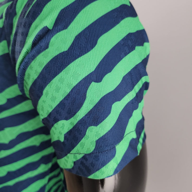 Camiseta Nike de jugador de la selección nacional de Brasil 2022 para hombre (azul y verde)